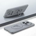 For Honor Magic5 Pro Magsafe Hidden Fold Holder Full Coverage Shockproof Phone Case(Grey)