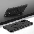 For Honor 100 Magsafe Hidden Fold Holder Full Coverage Shockproof Phone Case(Black)