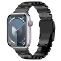 For Apple Watch SE 44mm Butterfly Type Titanium Steel Watch Band(Black)