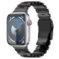 For Apple Watch Series 5 44mm Butterfly Type Titanium Steel Watch Band(Black)