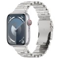 For Apple Watch Series 5 44mm Butterfly Type Titanium Steel Watch Band(Silver)