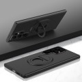 For Samsung Galaxy S24 Ultra 5G Magsafe Hidden Fold Holder Full Coverage Shockproof Phone Case(Black