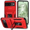 For Google Pixel 8 Sliding Camshield Holder Phone Case(Red)