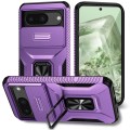 For Google Pixel 8 Sliding Camshield Holder Phone Case(Purple)