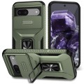 For Google Pixel 8a Sliding Camshield Holder Phone Case(Alpine Green)