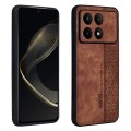For Xiaomi Redmi K70E AZNS 3D Embossed Skin Feel Phone Case(Brown)