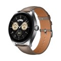 22mm Universal Pointed Tail Leather Watch Band(Khaki)