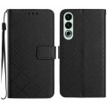 For OnePlus Nord CE4 Rhombic Grid Texture Leather Phone Case(Black)