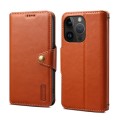 For iPhone 15 Pro Max Denior Cowhide Texture Wallet Style Leather Phone Case(Brown)