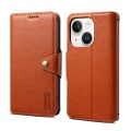 For iPhone 15 Denior Cowhide Texture Wallet Style Leather Phone Case(Brown)