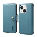 For iPhone 14 Plus Denior Cowhide Texture Wallet Style Leather Phone Case(Blue)
