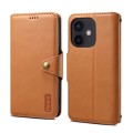 For iPhone 12 Denior Cowhide Texture Wallet Style Leather Phone Case(Khaki)