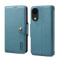 For iPhone XR Denior Cowhide Texture Wallet Style Leather Phone Case(Blue)