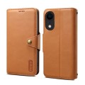 For iPhone XR Denior Cowhide Texture Wallet Style Leather Phone Case(Khaki)