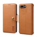 For iPhone 8 Plus / 7 Plus Denior Cowhide Texture Wallet Style Leather Phone Case(Khaki)