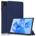 For Huawei MatePad Pro 11 2024 / 2022 Custer Pure Color 3-Fold Smart Leather Tablet Case(Dark Blue)