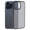 For iPhone 15 Pro Max Big Pore Matte Black TPU + PC Phone Case