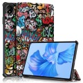 For Huawei MatePad Pro 11 2024 / 2022 Coloured Drawing 3-Fold Smart Leather Tablet Case(Graffiti)