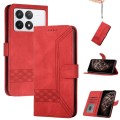 For Xiaomi Redmi K70 Cubic Skin Feel Flip Leather Phone Case(Red)