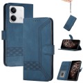 For Xiaomi Redmi Note 13 4G Cubic Skin Feel Flip Leather Phone Case(Blue)