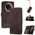 For Xiaomi Redmi A3 Pro Cubic Skin Feel Flip Leather Phone Case(Brown)