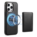 For iPhone 14 Pro Max Denior Cowhide Texture Leather MagSafe Detachable Wallet Phone Case(Black)