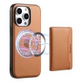 For iPhone 12 Pro Max Denior Cowhide Texture Leather MagSafe Detachable Wallet Phone Case(Khaki)