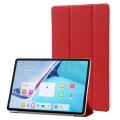 For Huawei MatePad Pro 11 2024 Silk Texture 3-Fold Leather Tablet Case(Red)