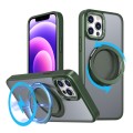 For iPhone 12 Pro Max 360-degree Rotating MagSafe Magnetic Holder Phone Case(Green)