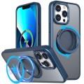 For iPhone 13 Pro Max 360-degree Rotating MagSafe Magnetic Holder Phone Case(Navy Blue)