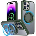 For iPhone 14 Pro 360-degree Rotating MagSafe Magnetic Holder Phone Case(Green)