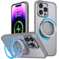 For iPhone 14 Pro Max 360-degree Rotating MagSafe Magnetic Holder Phone Case(Titanium Grey)