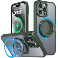 For iPhone 15 Pro 360-degree Rotating MagSafe Magnetic Holder Phone Case(Green)