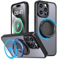 For iPhone 15 Pro Max 360-degree Rotating MagSafe Magnetic Holder Phone Case(Black)
