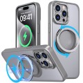 For iPhone 15 Pro Max 360-degree Rotating MagSafe Magnetic Holder Phone Case(Titanium Grey)
