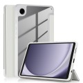 For Samsung Galaxy Tab A9 Acrylic 3-folding Solid Color Smart Leather Tablet Case(White)