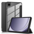 For Samsung Galaxy Tab A9 Acrylic 3-folding Solid Color Smart Leather Tablet Case(Black)
