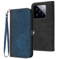 For Xiaomi 14 Pro Side Buckle Double Fold Hand Strap Leather Phone Case(Royal Blue)