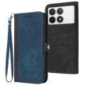 For Xiaomi Redmi K70 Side Buckle Double Fold Hand Strap Leather Phone Case(Royal Blue)