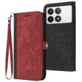 For Xiaomi Redmi K70 Side Buckle Double Fold Hand Strap Leather Phone Case(Red)