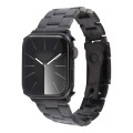 For Apple Watch Series 6 40mm Three-Bead Stainless Steel Watch Band(Black)