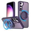 For Samsung Galaxy S23 5G 360-degree Rotating MagSafe Magnetic Holder Phone Case(Purple)