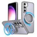 For Samsung Galaxy S24 5G 360-degree Rotating MagSafe Magnetic Holder Phone Case(Titanium Grey)