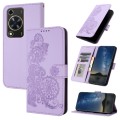 For Huawei Enjoy 70 Datura Flower Embossed Flip Leather Phone Case(Purple)