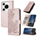 For Huawei Pura 70 Pro/70 Pro+ Datura Flower Embossed Flip Leather Phone Case(Rose Gold)