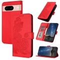 For Google Pixel 8a Datura Flower Embossed Flip Leather Phone Case(Red)