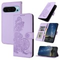 For Google Pixel 9 Datura Flower Embossed Flip Leather Phone Case(Purple)