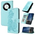 For Honor X50 / X9b Datura Flower Embossed Flip Leather Phone Case(Light blue)