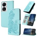 For Honor X7b Datura Flower Embossed Flip Leather Phone Case(Light blue)