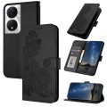 For Honor X7b Datura Flower Embossed Flip Leather Phone Case(Black)